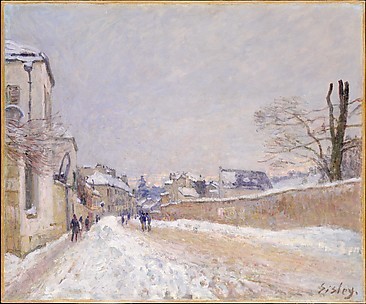Rue Eugène Moussoir at Moret: Winter