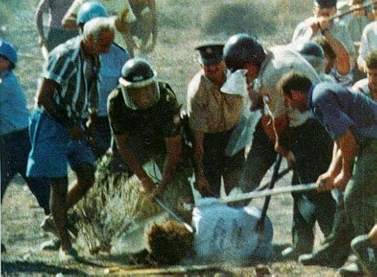 Greek Cypriot Protestor Tassos Isaak killed by Grey Wolves in 1996. Source: Wikipedia.