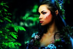 Elf woman in a magical forest