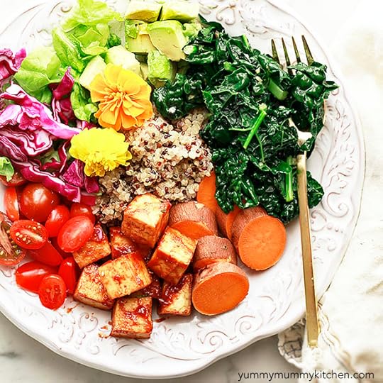 BBQ Baked Tofu Rainbow Bowls