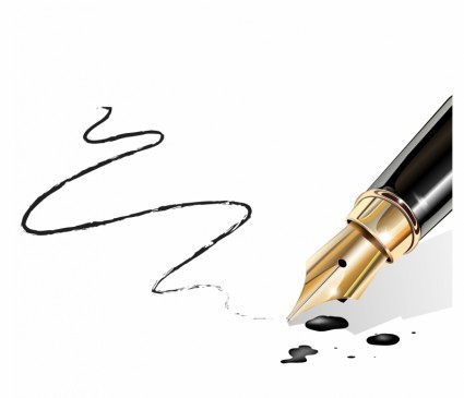 fountain_pen_writing_paper_with_black_ink_313098
