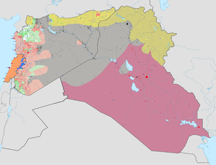 Territory under the control of ISIS as of November 2015 is marked in gray.