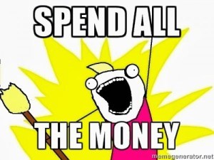 spend all the money meme