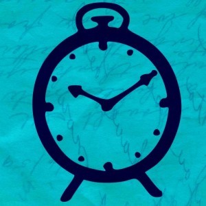 Writing on Blue Background with Clock Overlay - Blog about Writing Goals for 2016