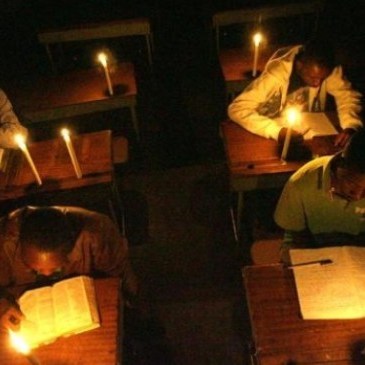 Homework by candlelight