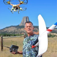 SWARM founder Jim Bowers with a couple of drones. Photo: Michelle Bowers