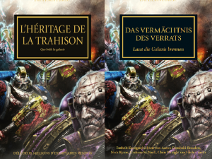 Cover of French and German Editions of Legacies of Betrayal (Black Library Horus Heresy)