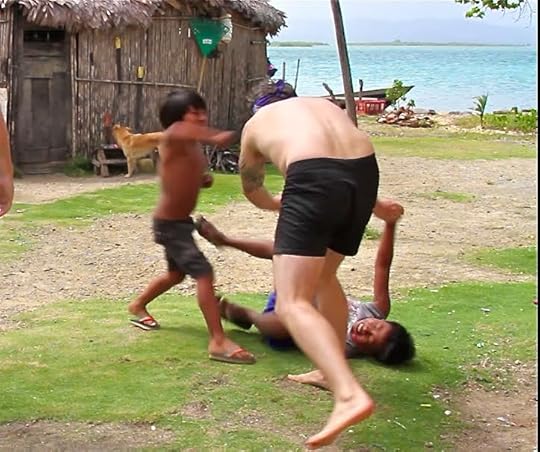 You make a hardy little fist, you cock the little fist...