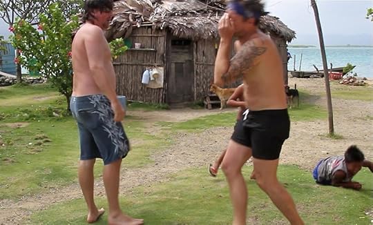 Didn’t see that coming. Head rocks back. The jab stings. I cup my eye. 