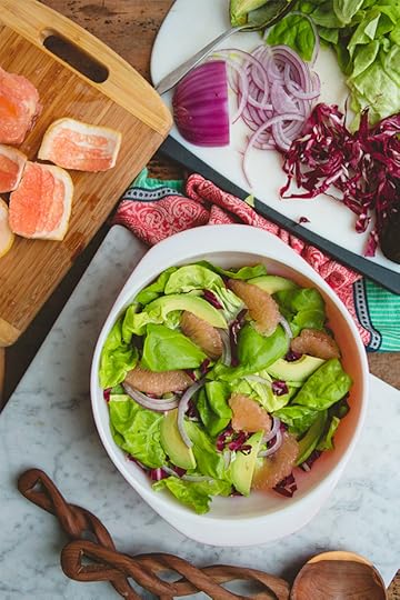Grapefruit and Avocado Green Salad with Citrus Vinaigrette Recipe | FoodforMyFamily.com