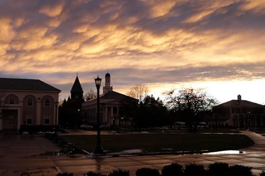 Memorial Chapel at Union with dramatic clouds.