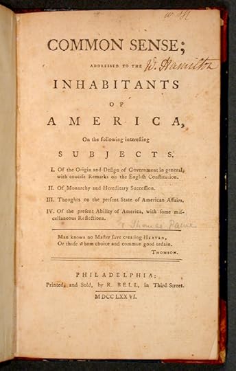 Image credit: Scan of cover of Common Sense, the pamphlet, Public Domain via Wikimedia Commons.