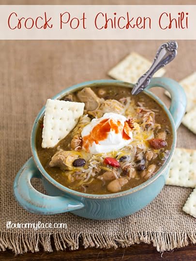 Crock Pot Chicken Chili recipe via flouronmyface.com