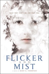 Flicker and Mist cover image. Girl being enveloped in mist.