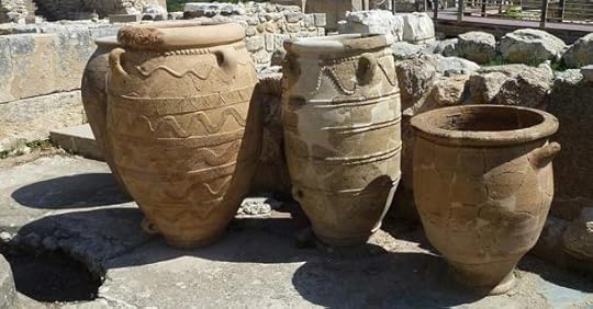 Pithoi (large storage containers) at Knossos, Crete.