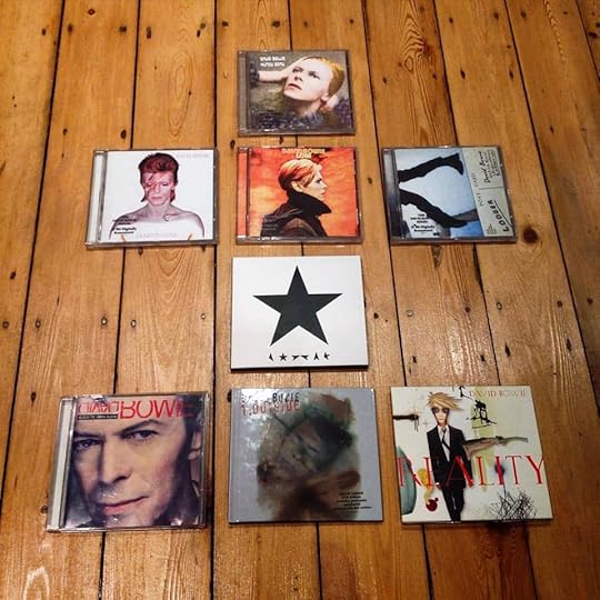 My husband's 'desert island' Bowie collection.