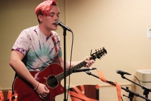 Liam Taylor keeps Open Mic Night entertaining drawing inspiration from punk bands like Blink-182 and All Time Low. Photo provided by Alison Flanagan