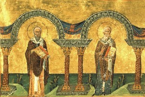 Athanasius and Cyril of Alexandria (Menologion of Basil)