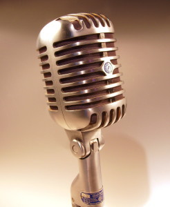 Everyone speak up! (Picture: Shure microphone via Wikipedia)