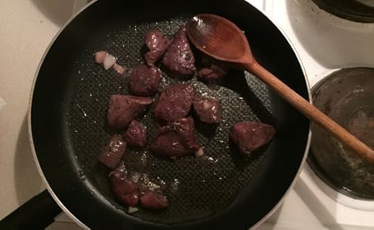Browning the venison