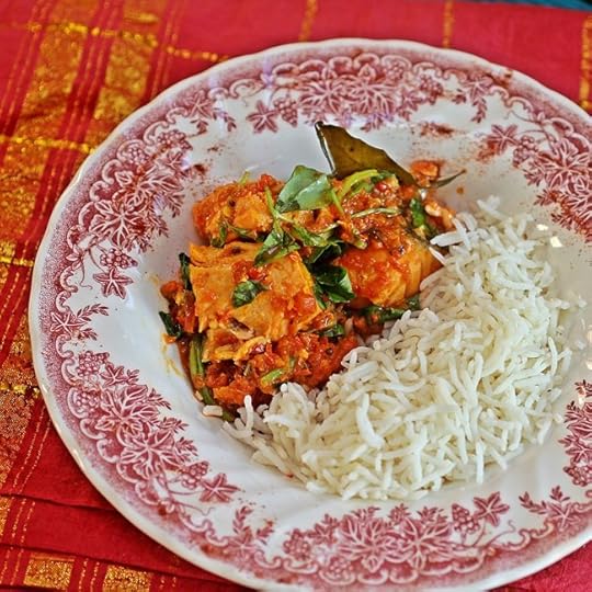 Fish Curry with tomatoes and curry leaves