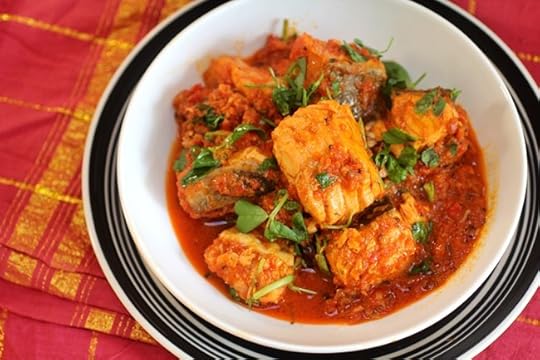 Fish Curry with tomatoes and curry leaves