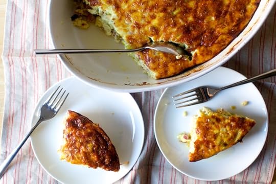 leek, ham and cheese egg bake