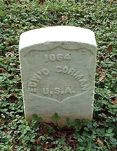 The grave of Edward Gorman from Co. Longford in Stones River National Cemetery (Kimshockey, Find A Grave)