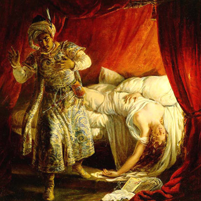 Otello and Desdemona, Public Domain via Wikimedia Commons.