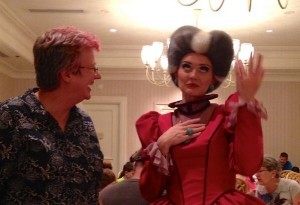 Photo of speculative fiction writer Cat Rambo with Cinderella's Wicked Stepmother at Disneyworld.