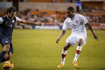 A photo from Canada's 2013 men's friendly against the United States in Houston. Note the sorry state of the pitch.