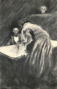 Artwork by Charles Raymond Macauley for the 1904 edition of The strange case of Dr. Jekyll and Mr. Hyde by Robert Louis Stevenson. Publisher: New York Scott-Thaw