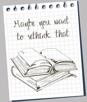 Piece of paper saying Maybe you want to rethink that