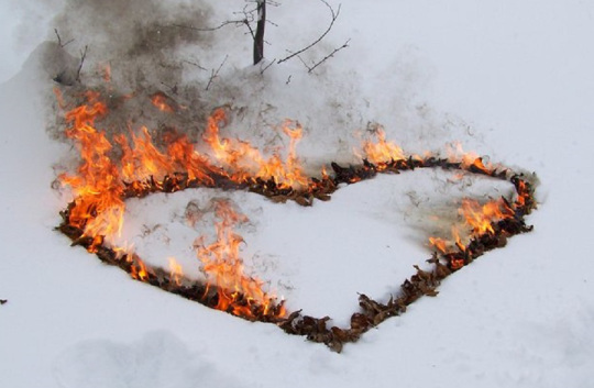 fire in snow