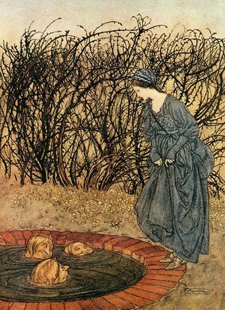 Tree Heads in a Well by Arthur Rackham