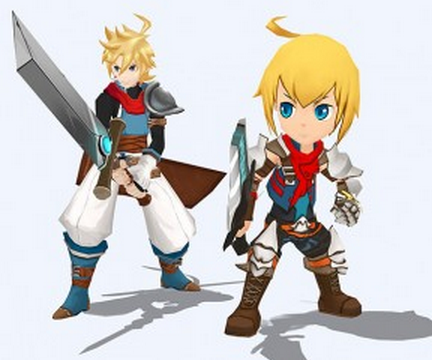 Left: Mithos as he appears in the game. Right: Mithos as he appeared in the Kickstarter.