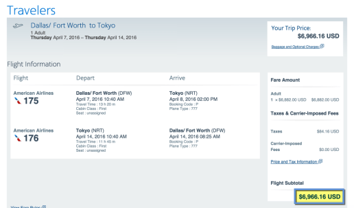 These flights would've cost over $7,000