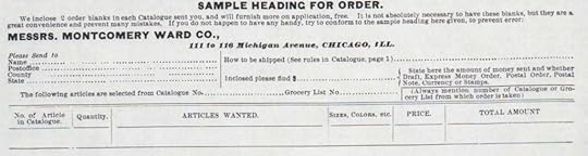 Sample Heading for Order. Montgomery Ward & Co., 1885 Catalogue, pg 2