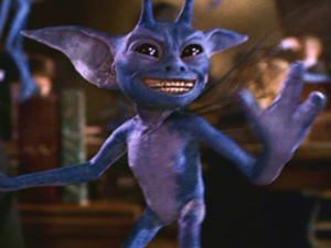 A Cornish Pixie as imagined in the Harry Potter Chamber of Secrets movie. Not so handsome but certainly mischievous.