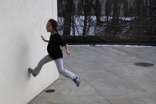 SteelyKid bouncing off a wall.
