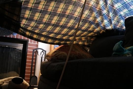 Interior of the giant blanket fort.