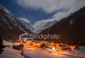 stock-photo-5919157-winter-mountain-village-at-night
