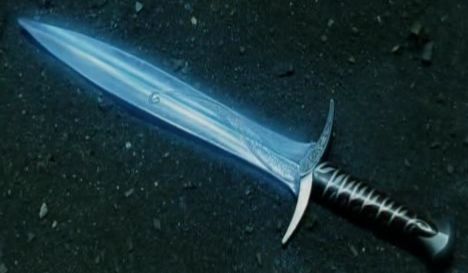 glowing knife: 