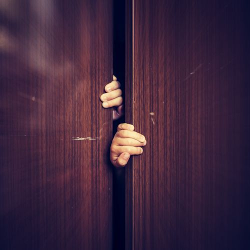 hiding in the closet: 