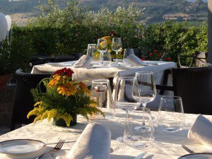 Al fresco dining at our Orvieto lodgings