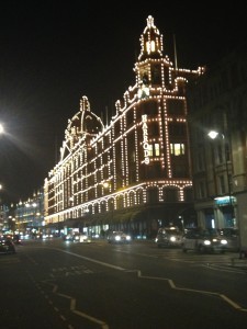 Harrods at night