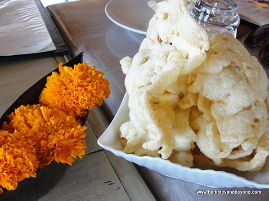 crispy-chip appetizer at Indus restaurant in Ubud, Bali, Indonesia