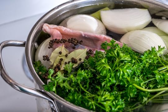chicken stock just before cooking