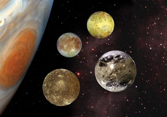 Jupiter's larger (Galilean) moons, Callisot, Europa, Io and Ganymede. Credit: NASA