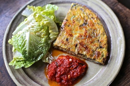 Frittata with celery & red onions